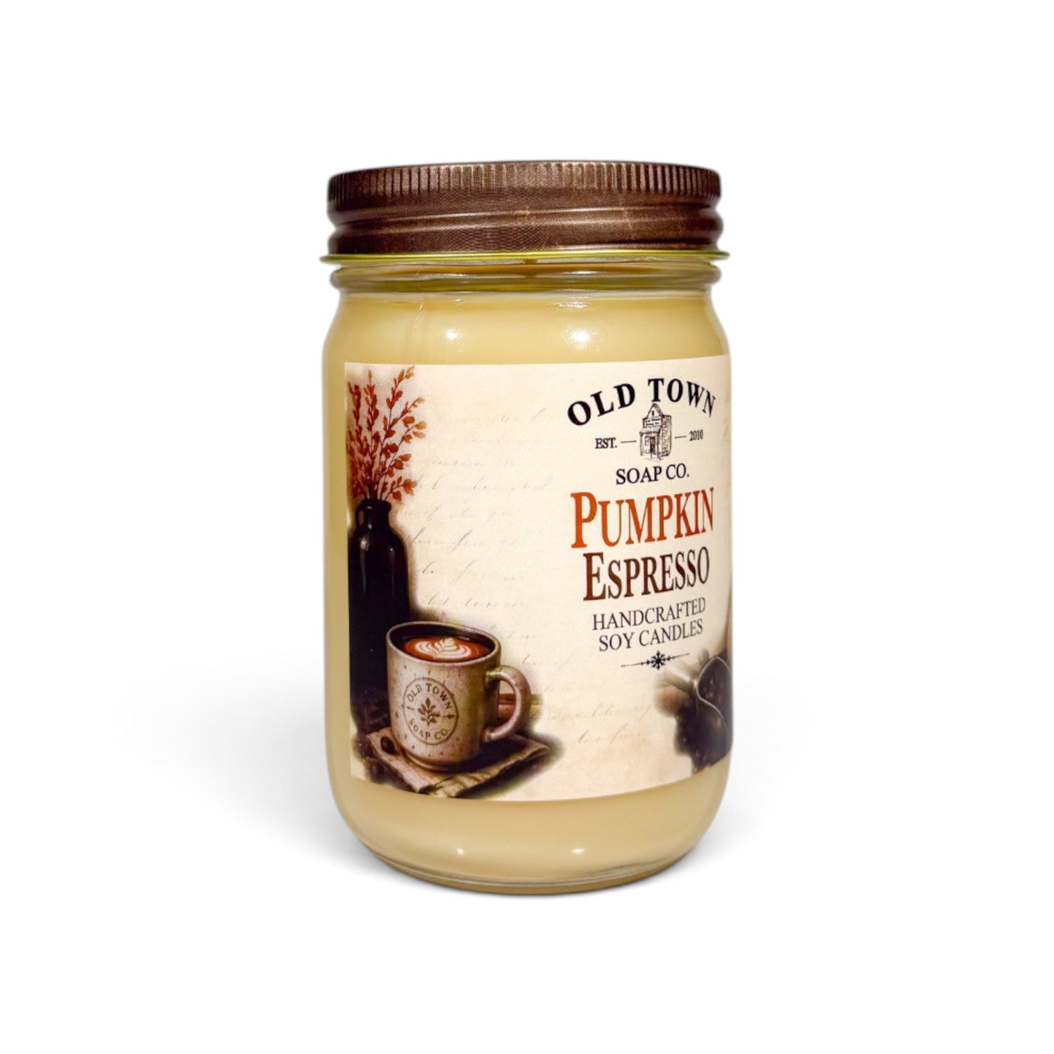 Pumpkin Espresso 12oz. Candle - Old Town Soap Co.