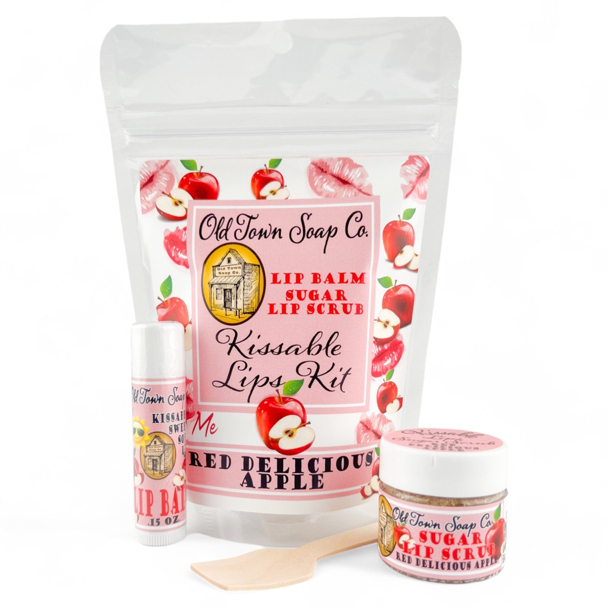 Red Delicious Apple -Kissable Lip Kits - Old Town Soap Co.