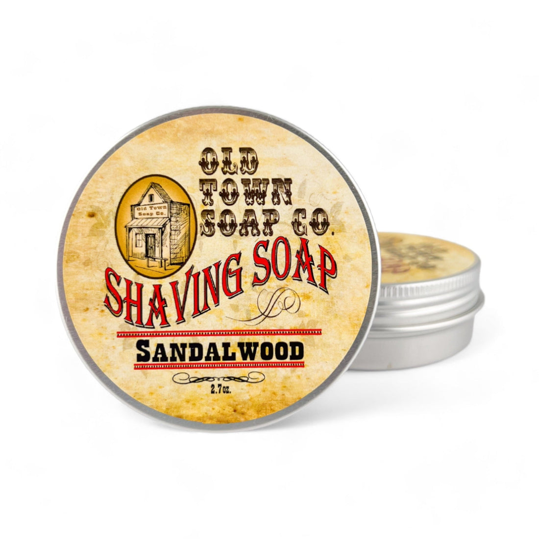 Sandalwood -Shave Soap Tin - Old Town Soap Co.