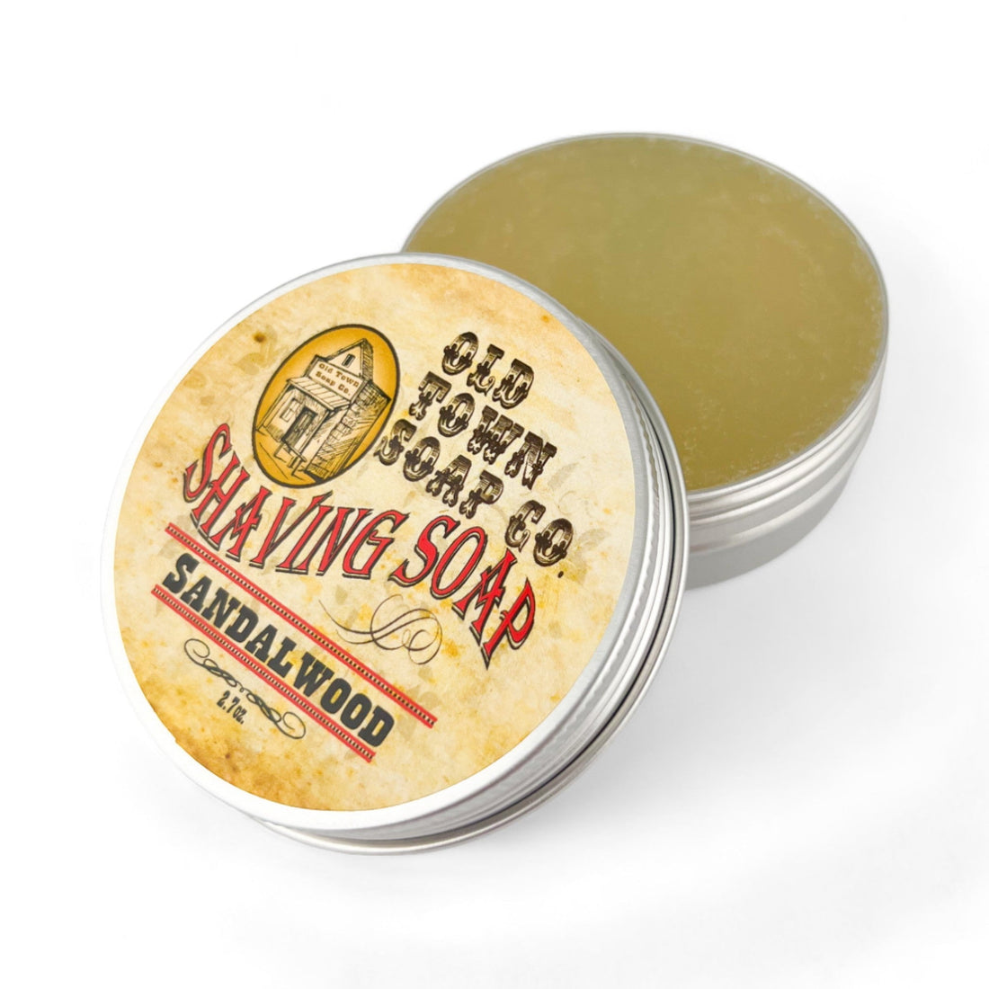 Sandalwood -Shave Soap Tin - Old Town Soap Co.