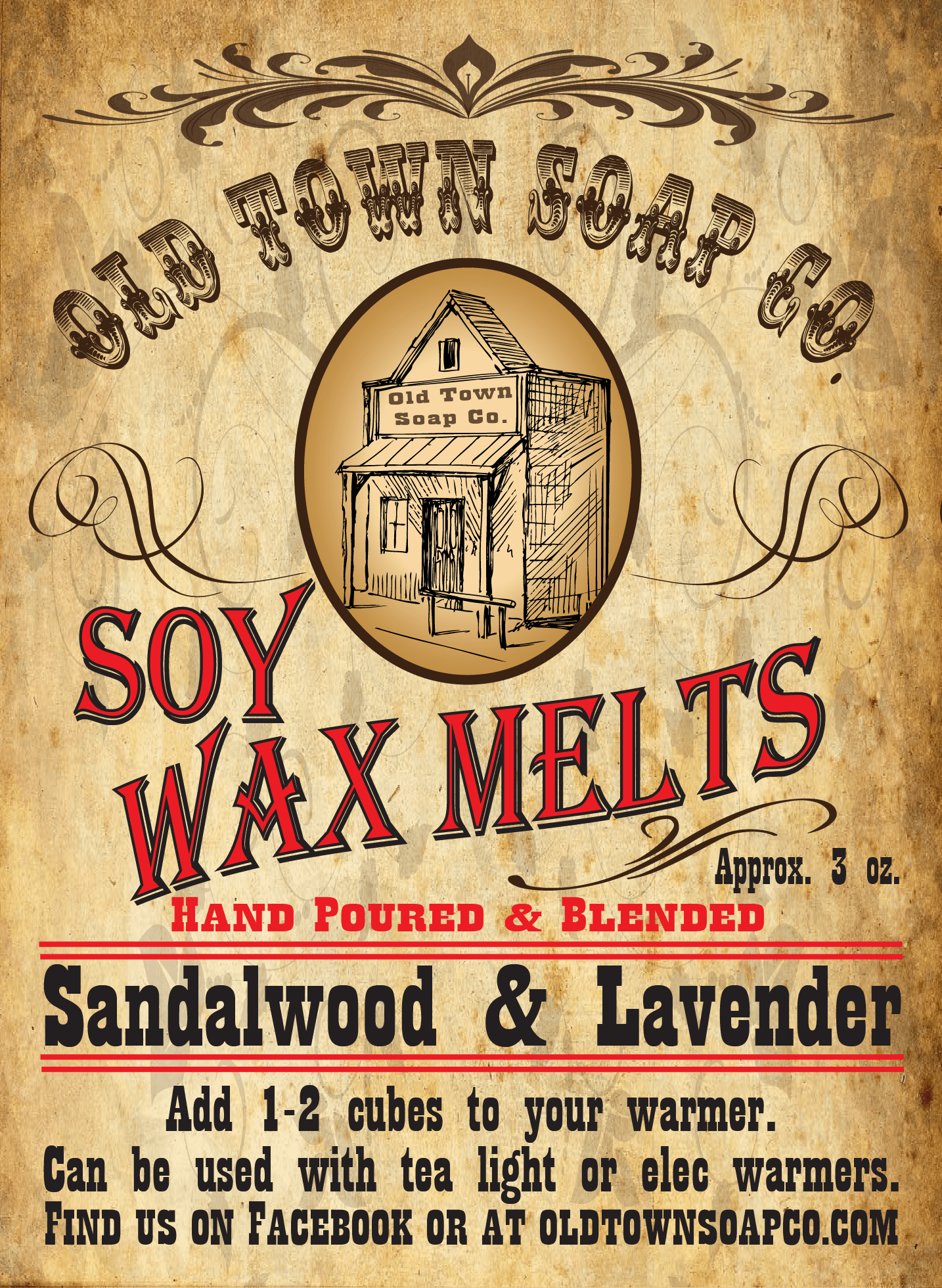 Sandalwood &amp; Lavender Wax Melts - Old Town Soap Co.