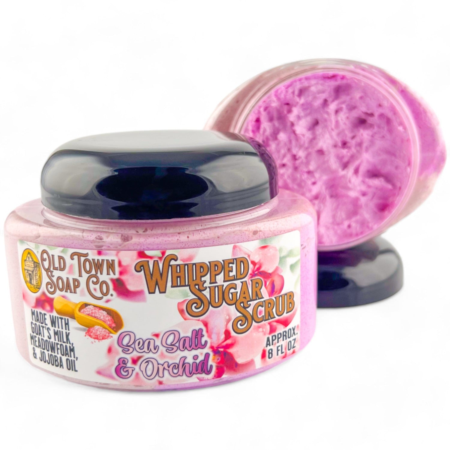 Sea Salt &amp; Orchid -Whipped Sugar Scrub Soap - Old Town Soap Co.
