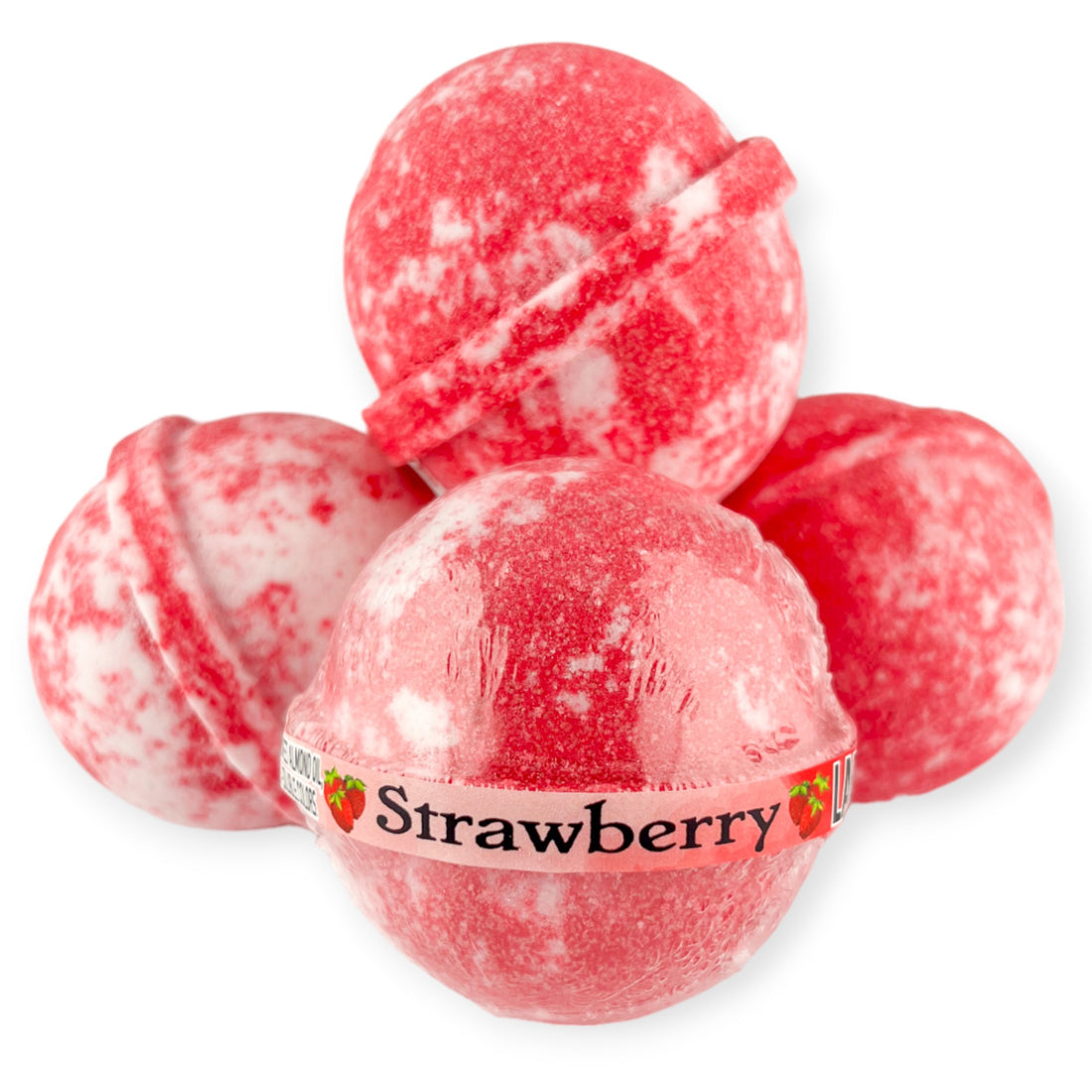 Strawberry Bath Bomb -Large - Old Town Soap Co.