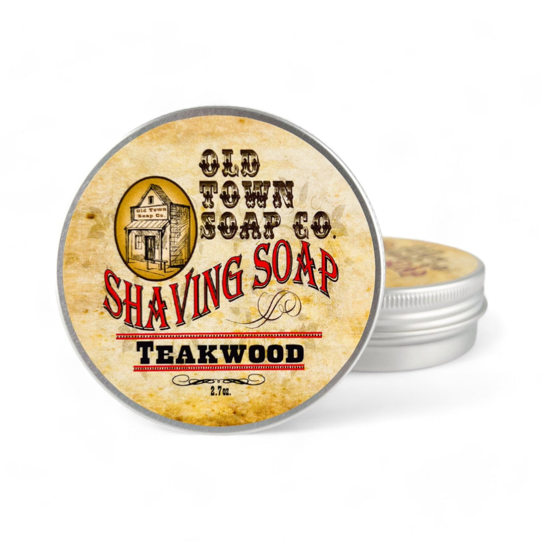Teakwood -Shave Soap Tin - Old Town Soap Co.