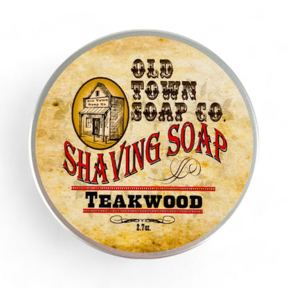 Teakwood -Shave Soap Tin - Old Town Soap Co.