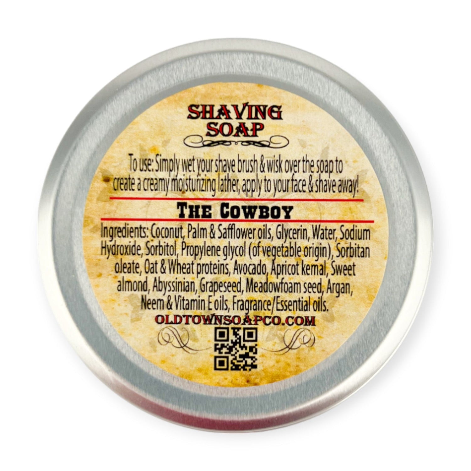 The Cowboy -Shave Soap Tin - Old Town Soap Co.