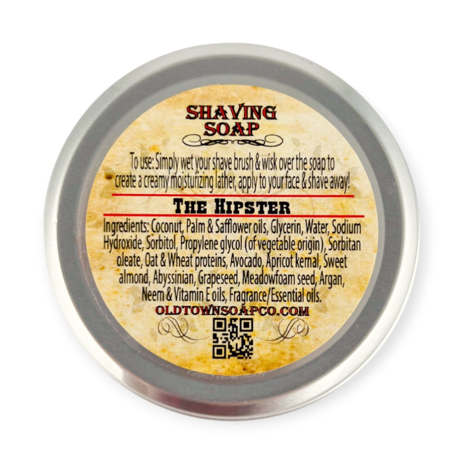 The Hipster -Shave Soap Tin - Old Town Soap Co.