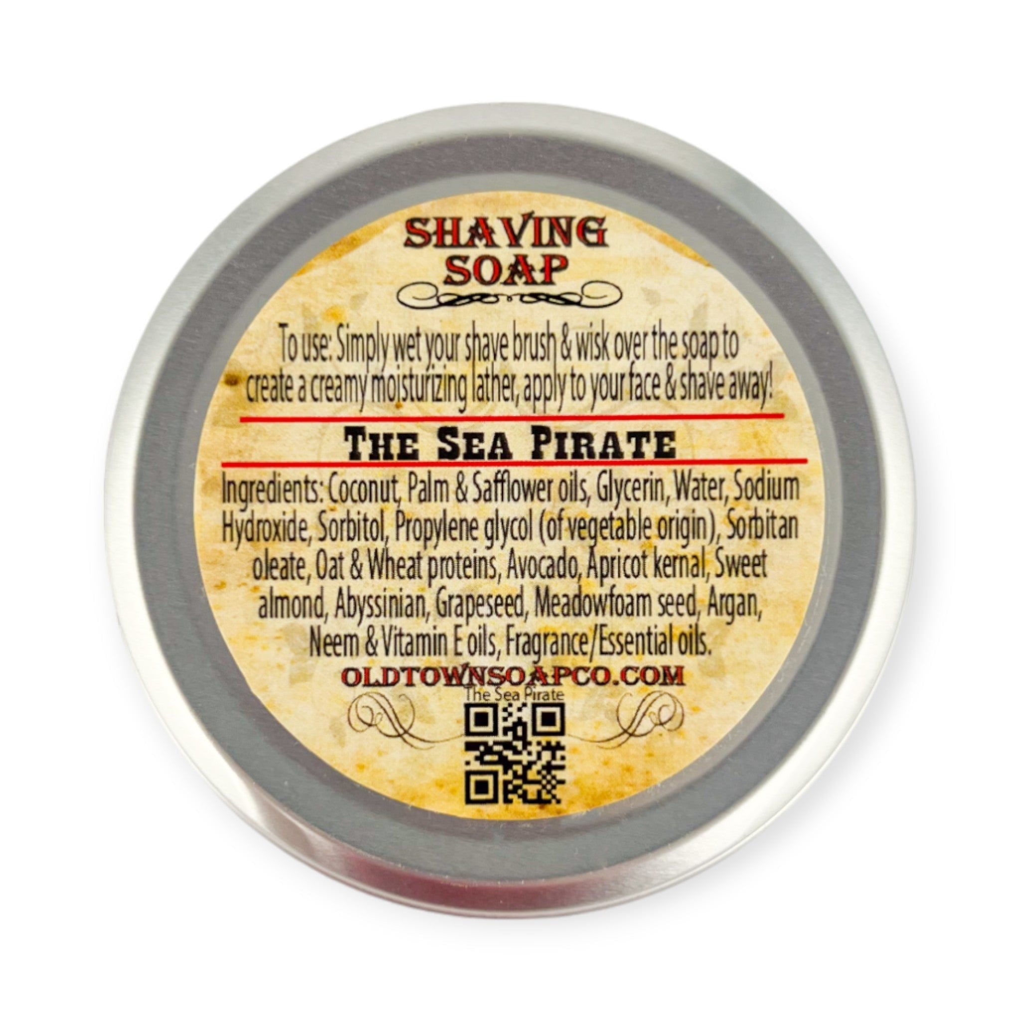The Sea Pirate -Shave Soap Tin - Old Town Soap Co.