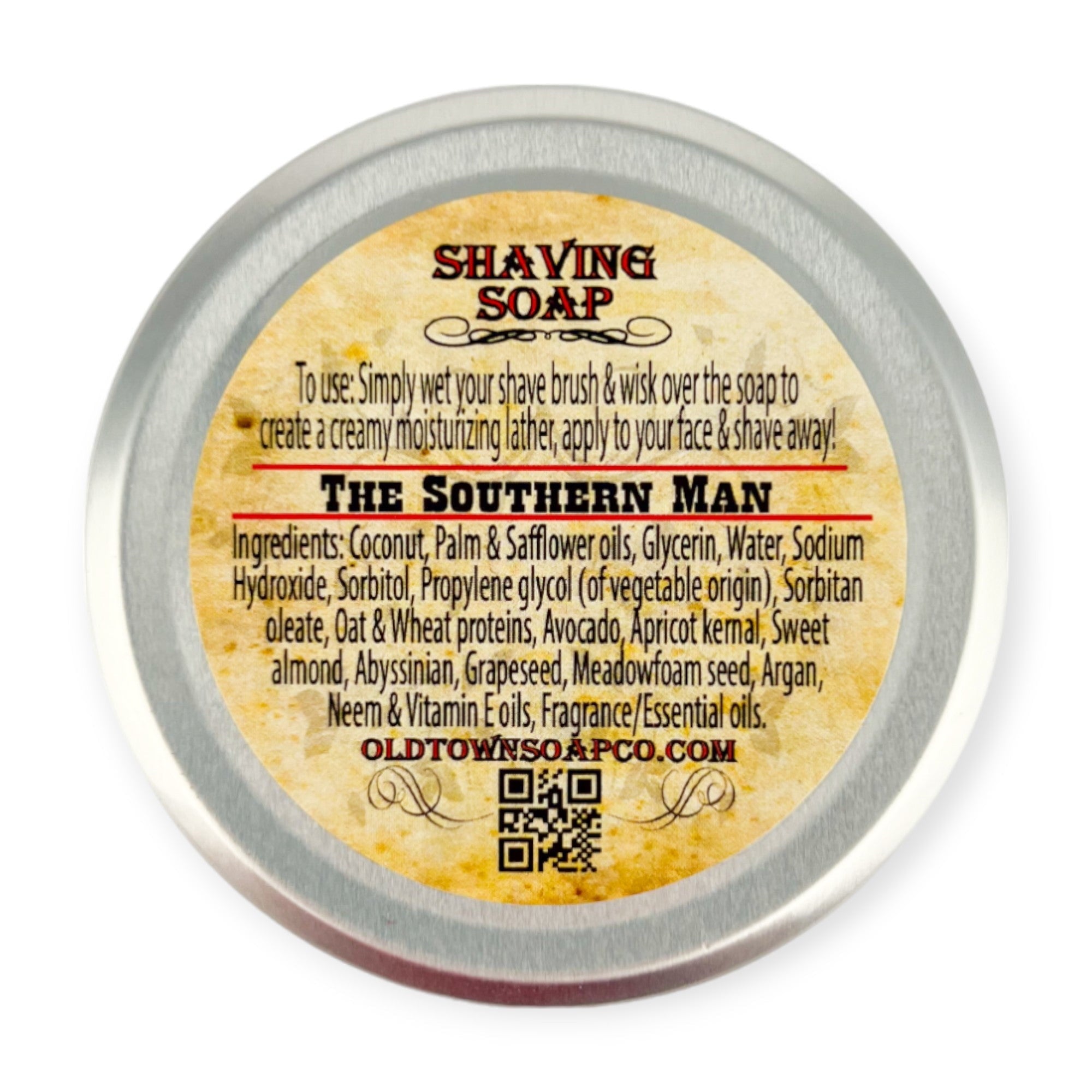 The Southern Man -Shave Soap Tin - Old Town Soap Co.