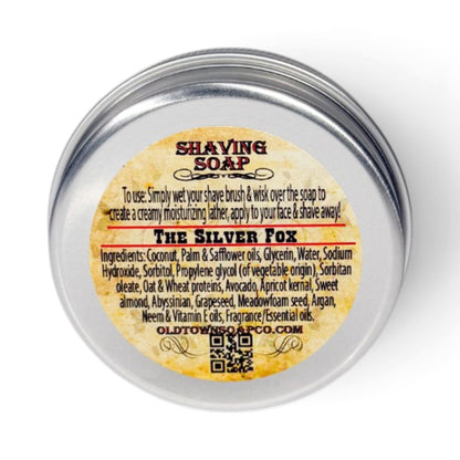 The Silver Fox Shave Soap Tin - Old Town Soap Co.