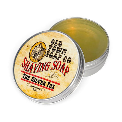 The Silver Fox Shave Soap Tin - Old Town Soap Co.