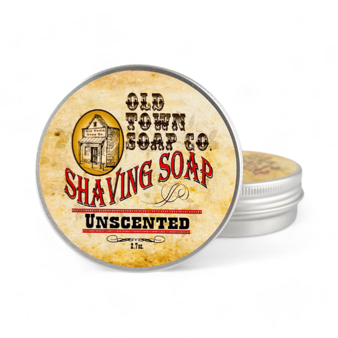 Unscented -Shave Soap Tin - Old Town Soap Co.