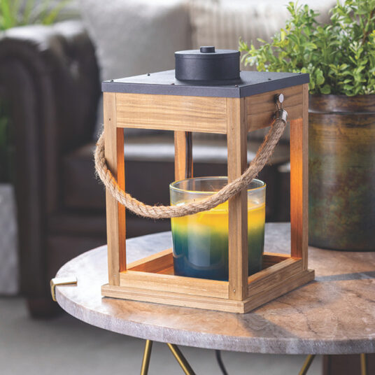 Wood &amp; Rope Candle Warmer Lantern