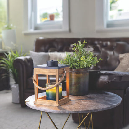 Wood &amp; Rope Candle Warmer Lantern