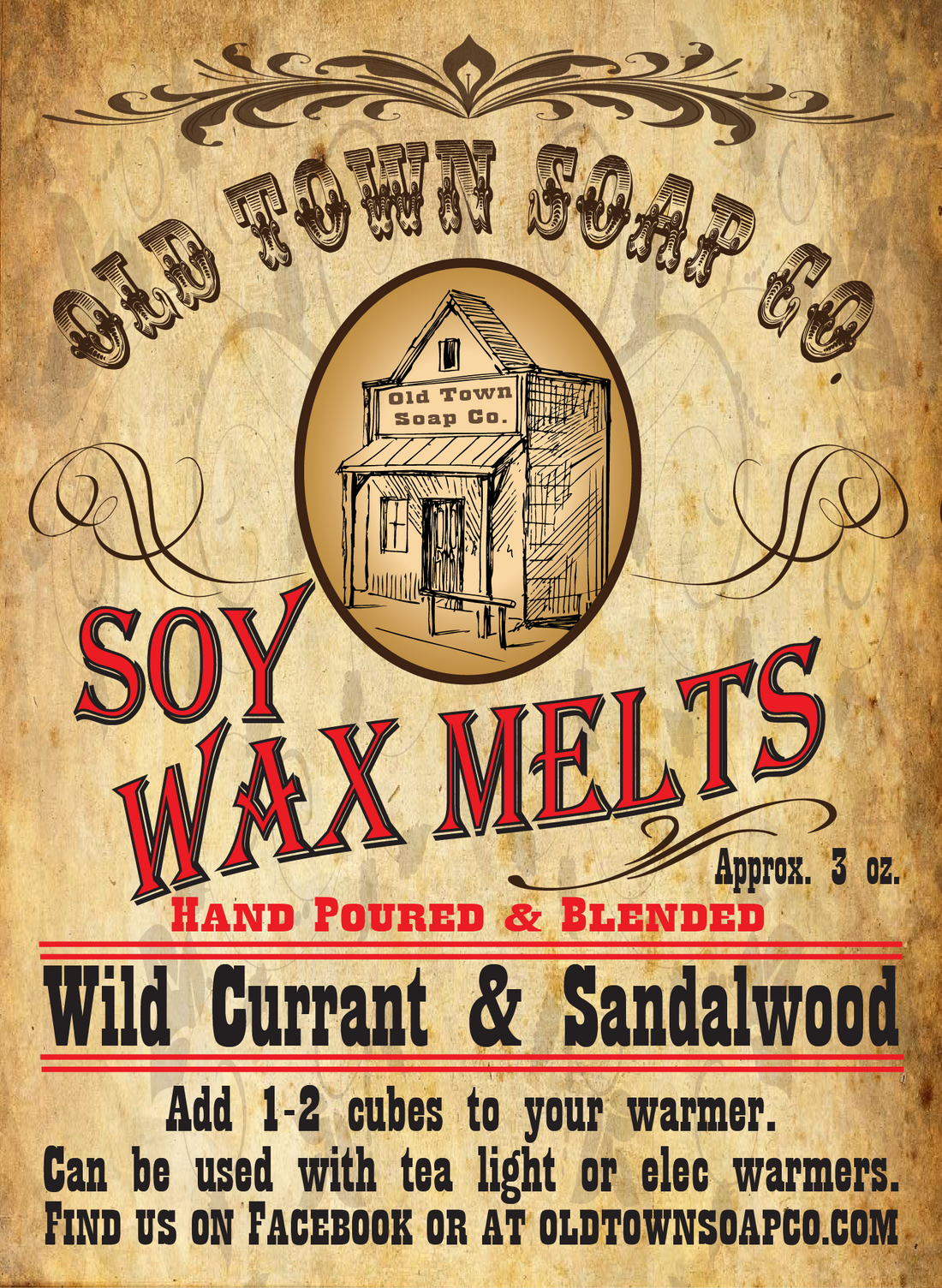 Wild Currant &amp; Sandalwood Wax Melts - Old Town Soap Co.