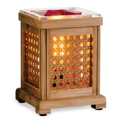 Wood &amp; Cane Vintage Style Bulb Illumination Fragrance Warmer