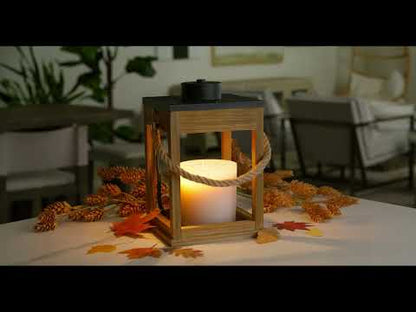 Wood &amp; Rope Candle Warmer Lantern