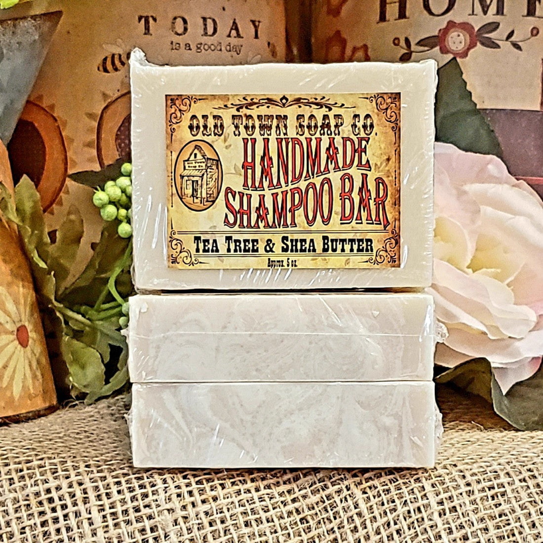 Tea Tree &amp; Shea Butter -Shampoo Bar - Old Town Soap Co.