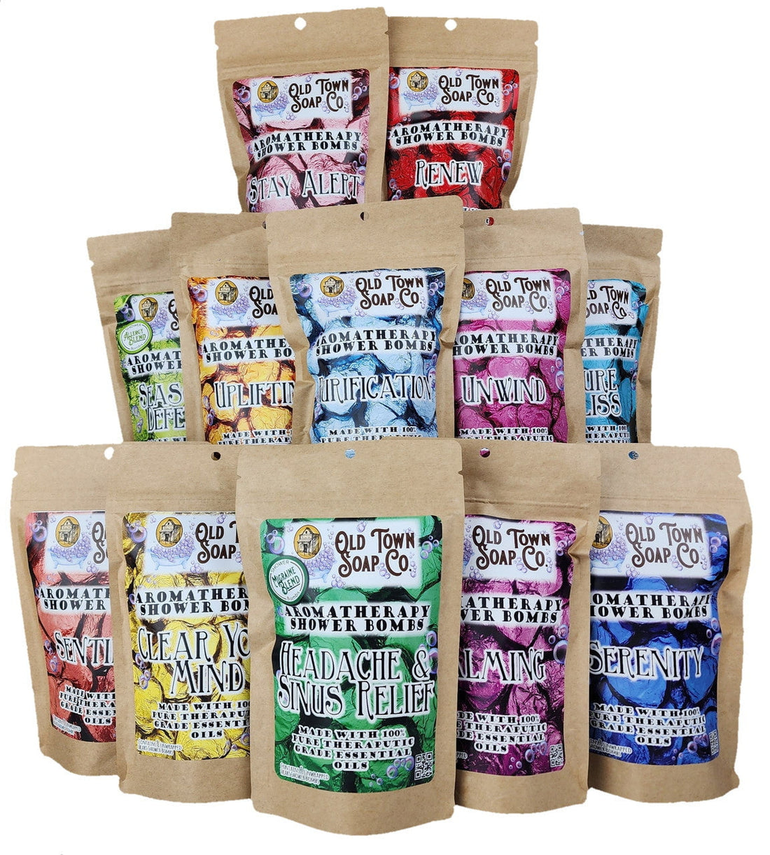 8 Pack Aromatherapy Shower Bombs - Old Town Soap Co.