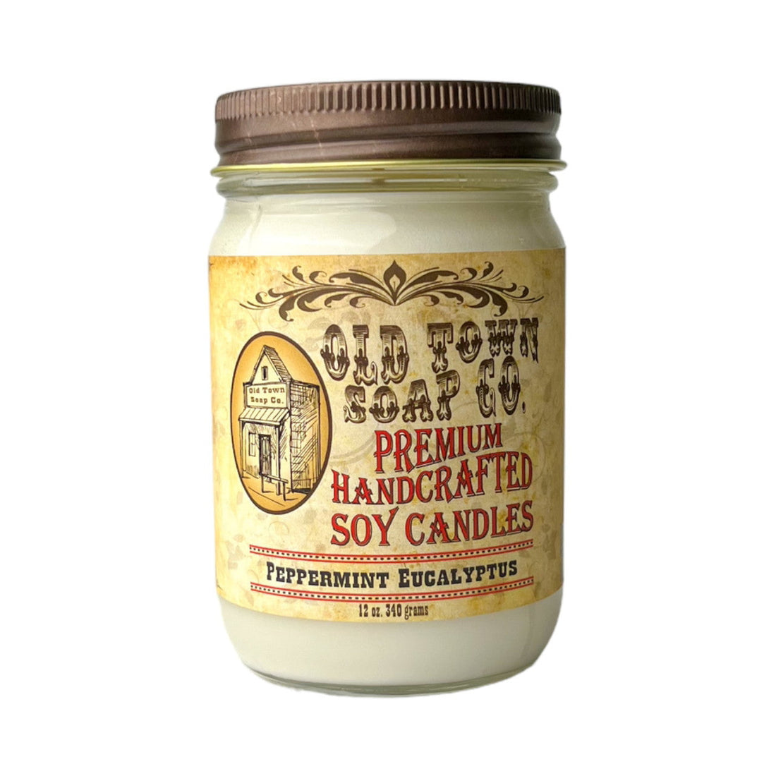 Peppermint Eucalyptus - 12oz. Candles - Old Town Soap Co.